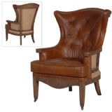 Deconstructed Leather Wing Chair